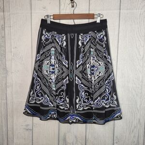 White House Black Market Boho Pleated Skirt Size 6